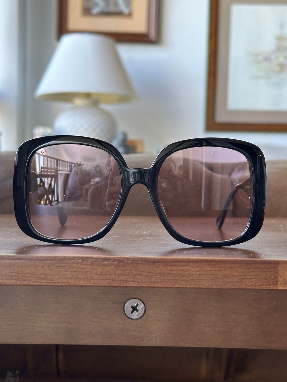 Gucci Black Oversized Square Women’s Sunglasses - Picture 7 of 11